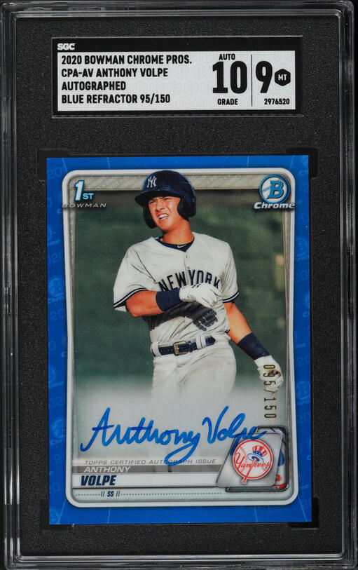 2020 Bowman 1st Edition Yellow Foil Anthony Volpe ROOKIE /75 #BFE