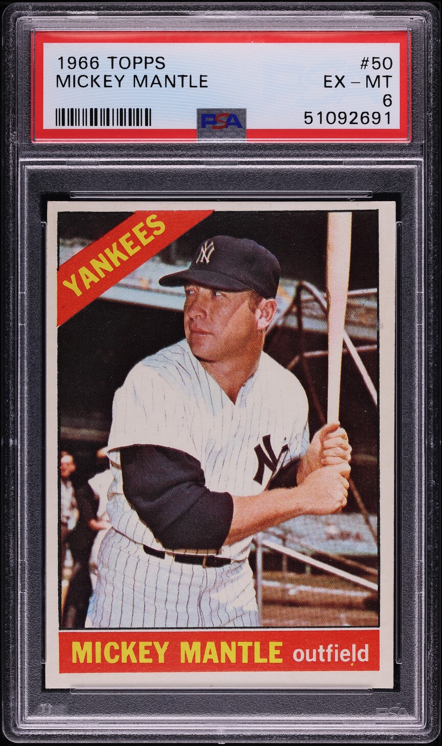 1966 Topps Mickey Mantle #50 PSA 6 EXMT
