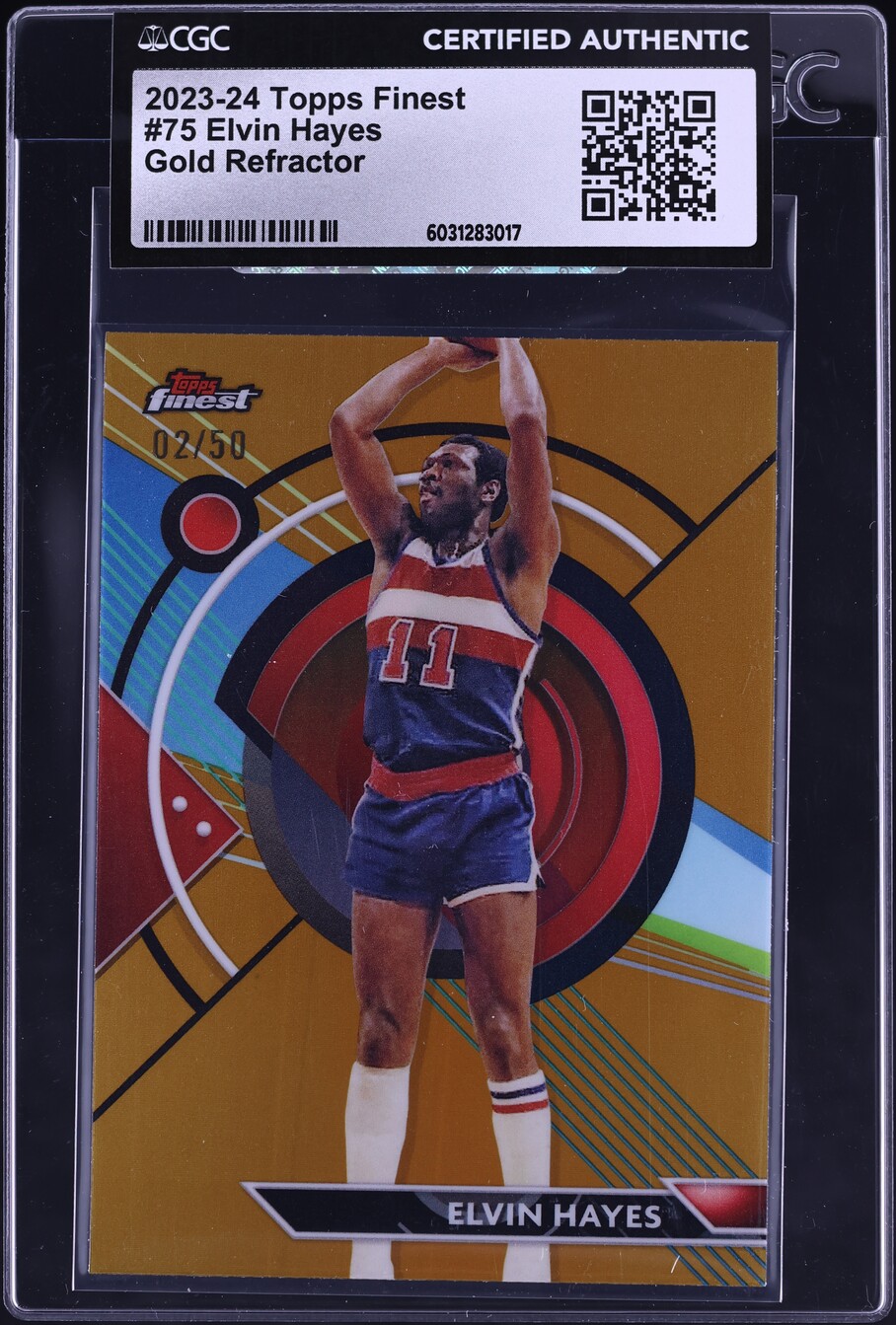 2023 Finest Gold Refractor Elvin Hayes /50 #75 CGC AUTH