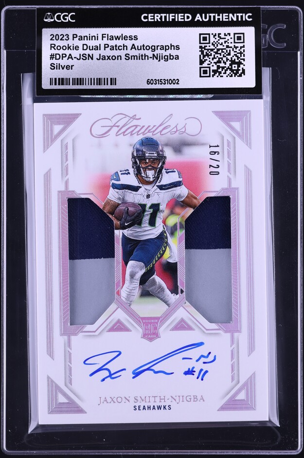 2023 Panini Flawless Silver Jaxon Smith-Njigba ROOKIE PATCH AUTO