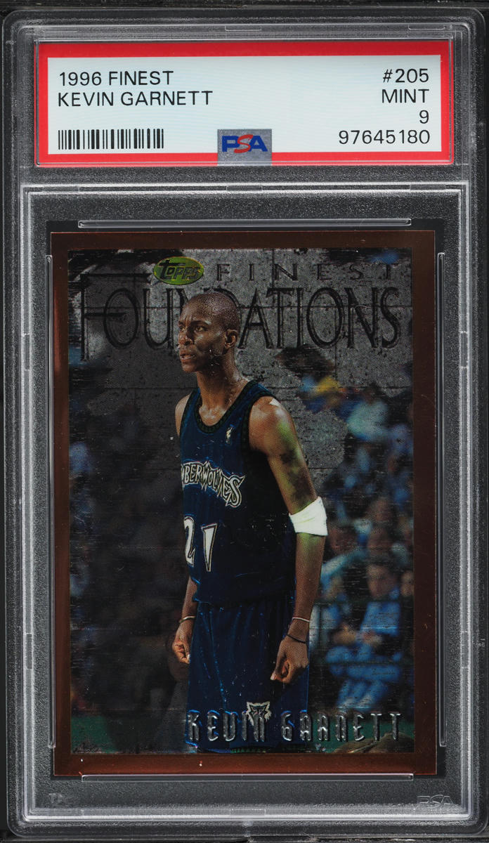 1996 Finest Basketball Kevin Garnett #205 PSA 9 MINT on Fanatics