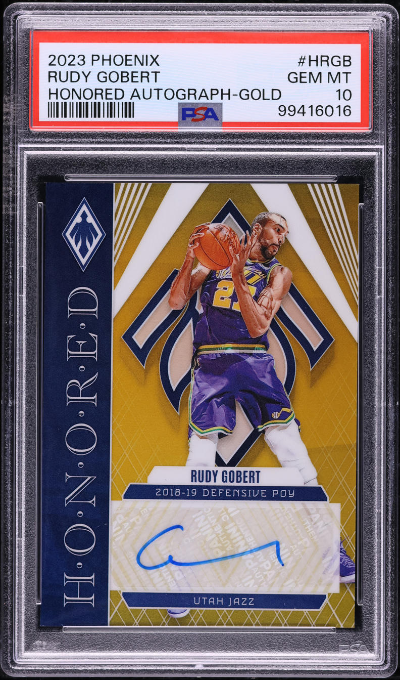 2023 Panini Phoenix Honored  Gold Rudy Gobert AUTO #HRGB PSA 10 GEM MINT