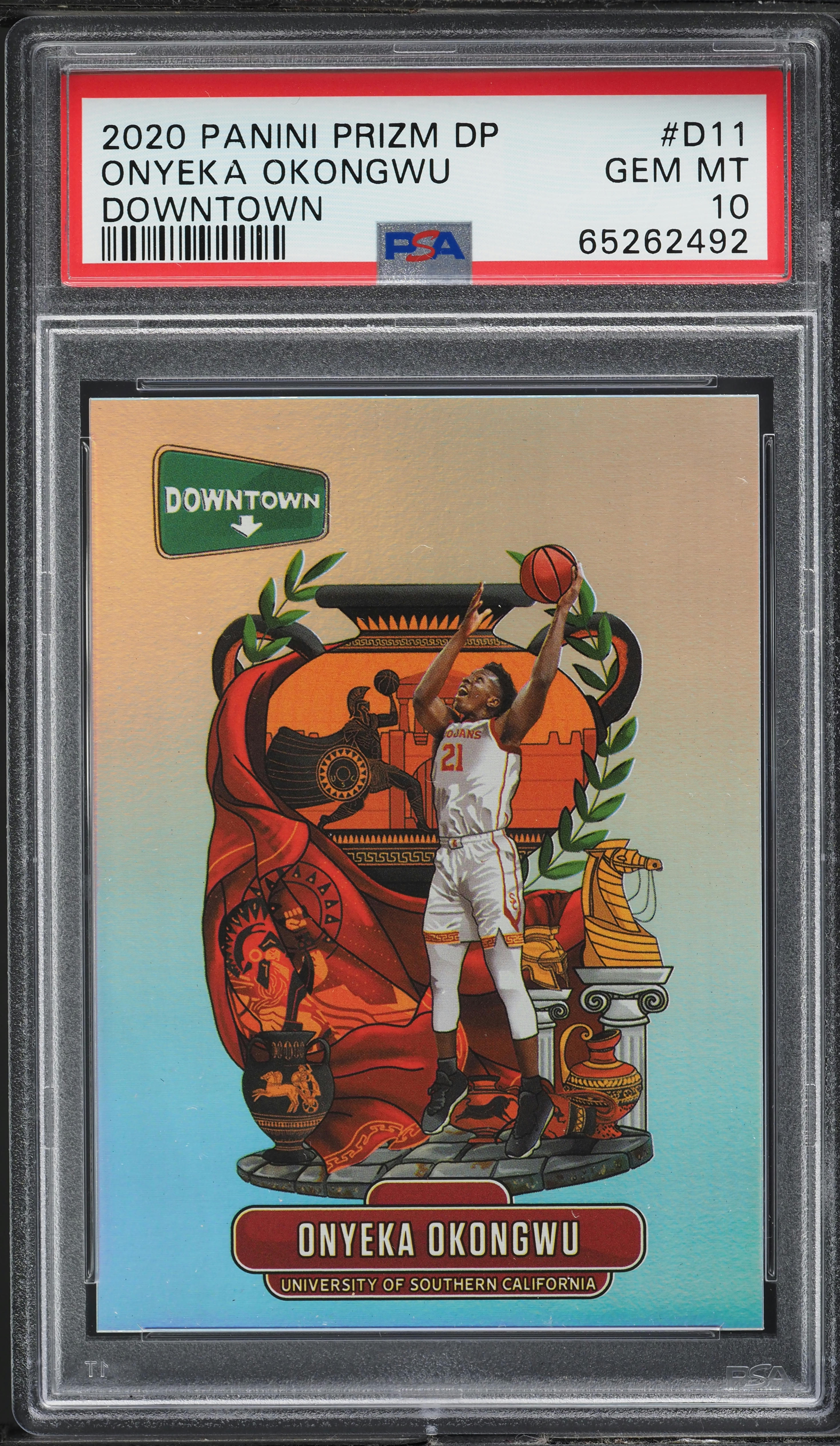 2020 Panini Prizm Draft Downtown Onyeka Okongwu ROOKIE #D11 PSA 10