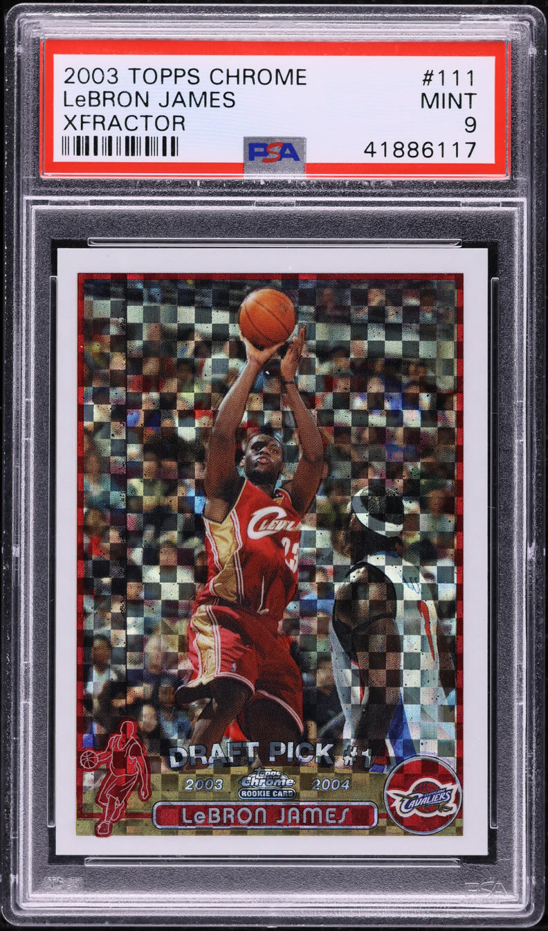 2003 Topps Chrome Xfractor LeBron James ROOKIE /220 #111 PSA 9 MINT
