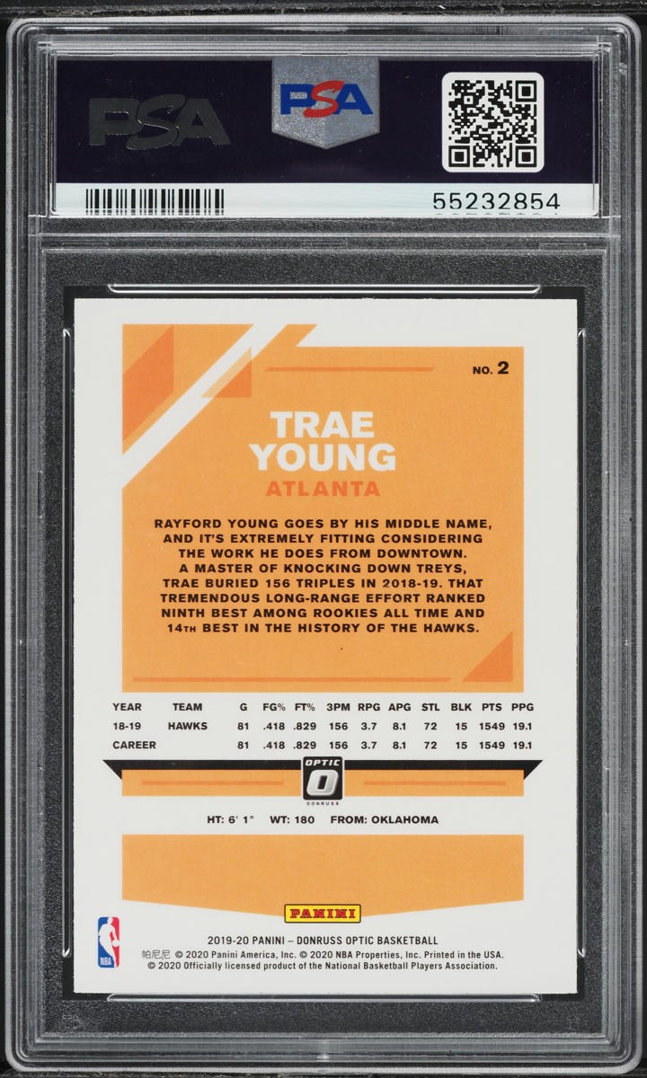 2019 Donruss Optic Trae Young #2 PSA 10 GEM MINT