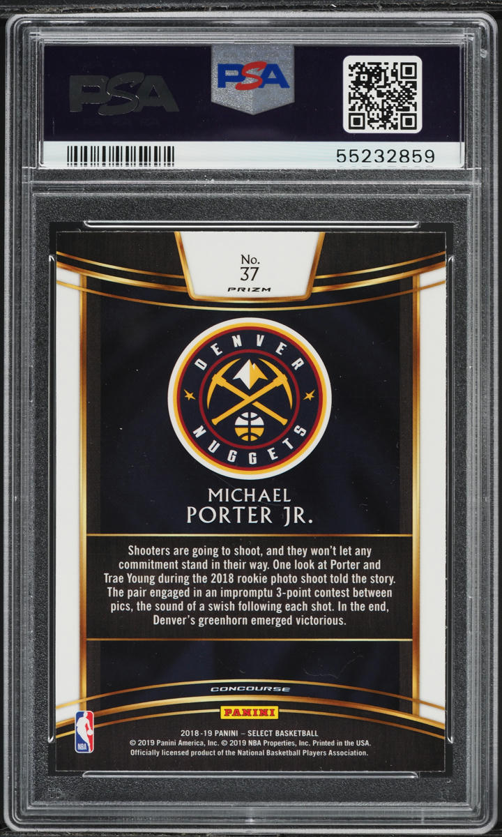 2018 Select Concourse Silver Prizm Michael Porter Jr. ROOKIE #37