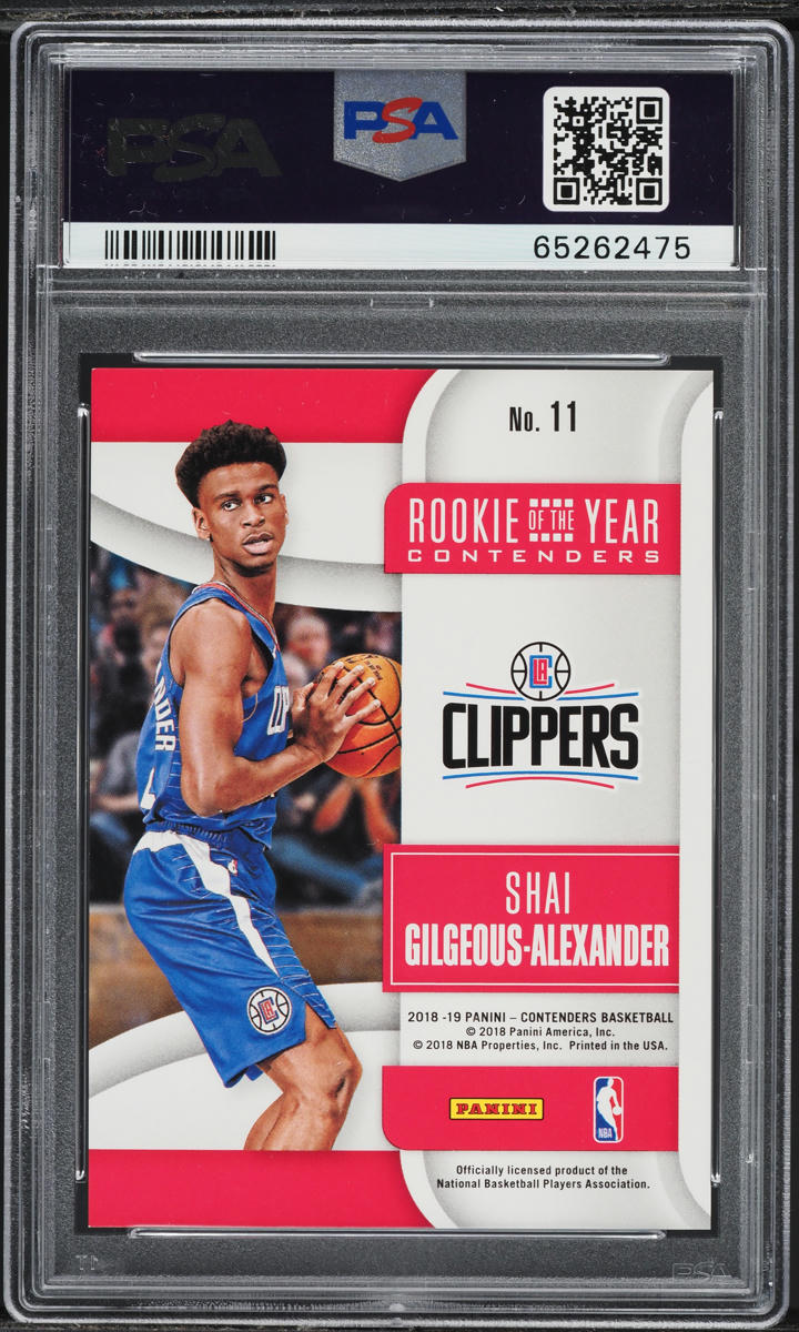 2018 Panini Contenders ROY Cracked Ice Shai Gilgeous-Alexander ROOKIE /25 PSA 9
