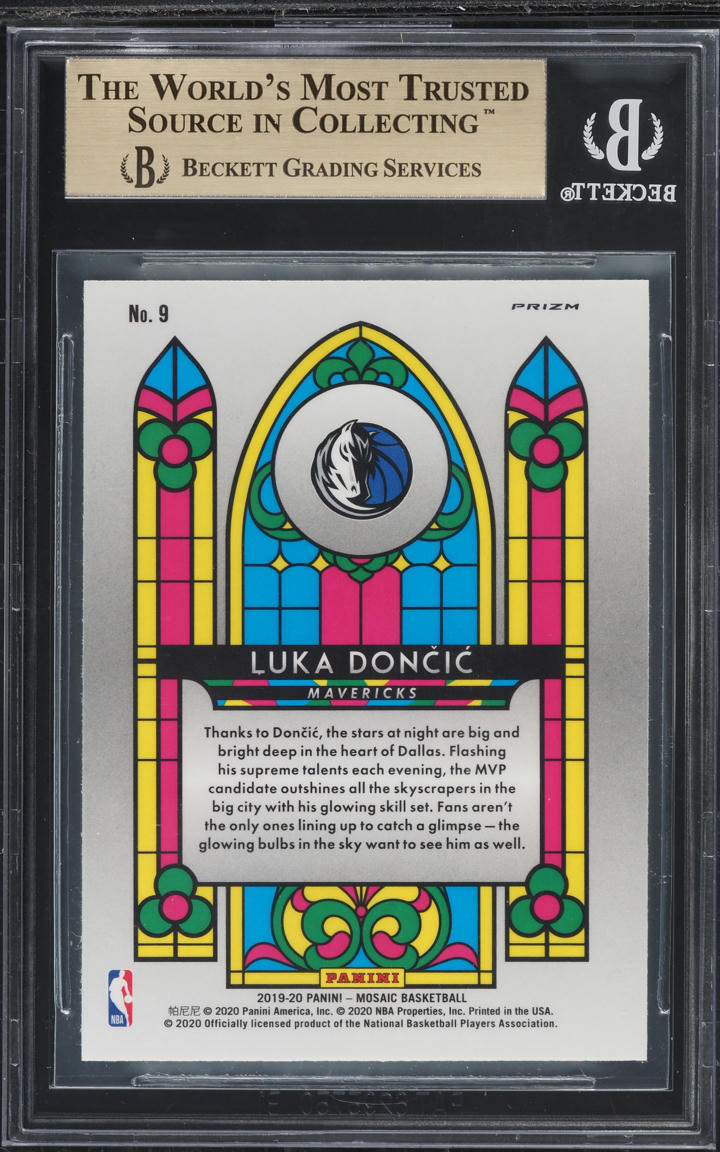 2019 Panini Mosaic Stained Glass Luka Doncic #9 BGS 9.5 GEM MINT