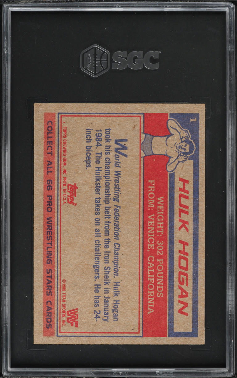 1985 Topps WWF Wrestling Hulk Hogan #1 SGC 8.5 NM-MT+