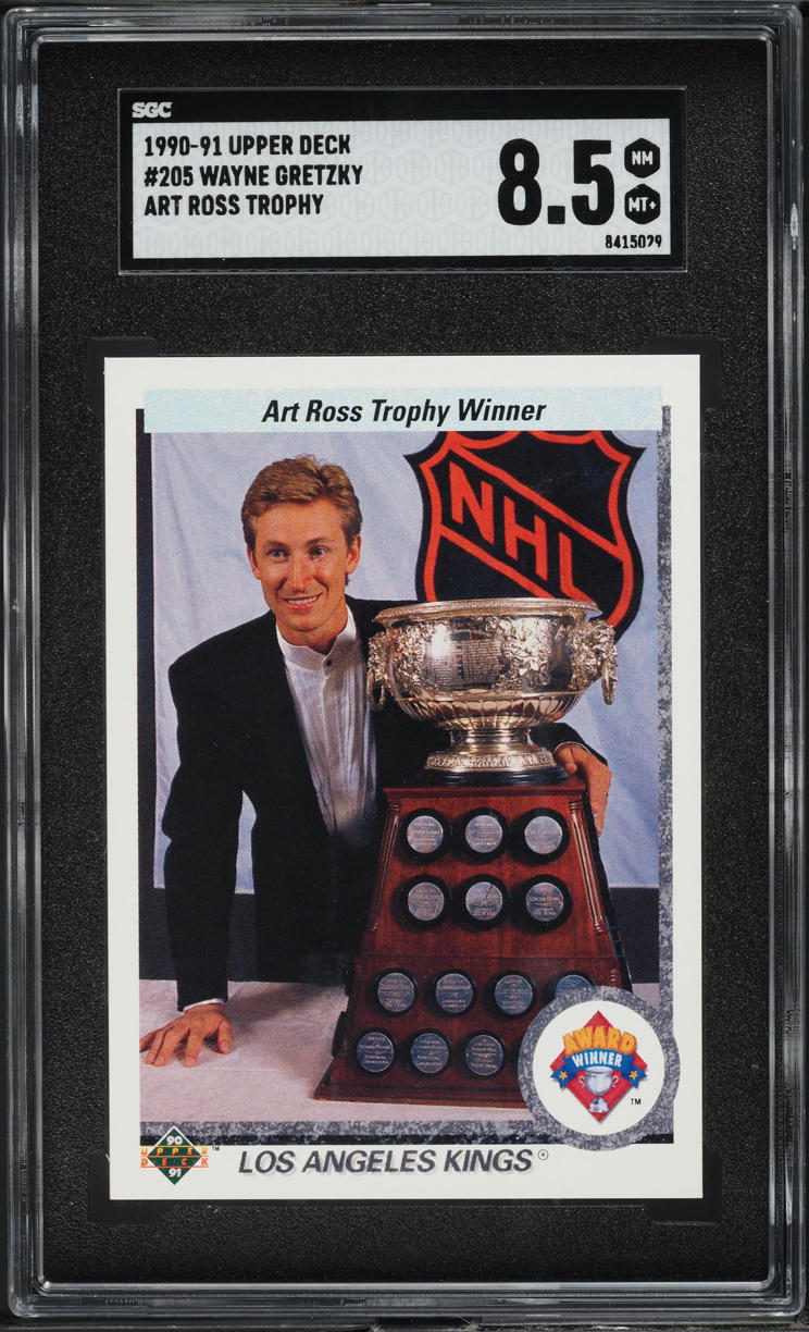 1990 Upper Deck Art Ross Trophy Wayne Gretzky #205 SGC 8.5 NM-MT+