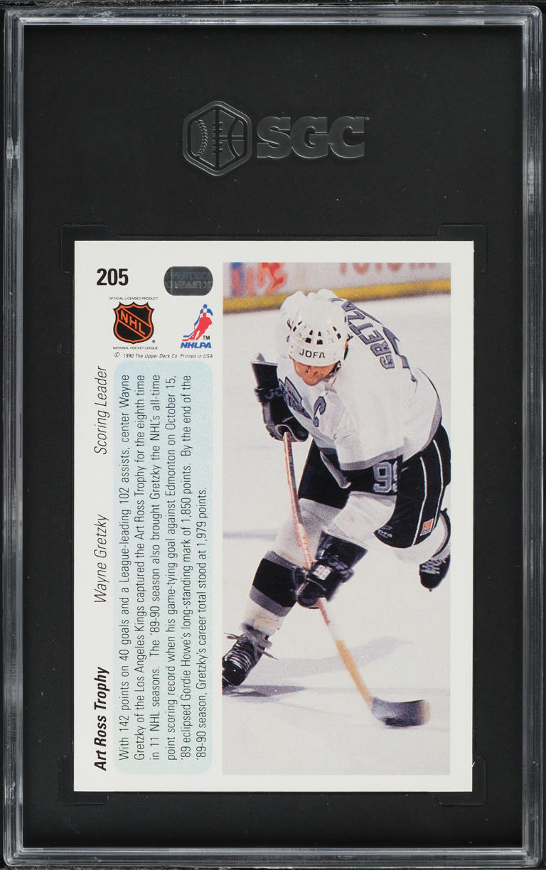 1990 Upper Deck Art Ross Trophy Wayne Gretzky #205 SGC 8.5 NM-MT+