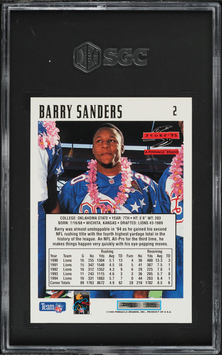 1995 Score Barry Sanders #2 SGC 8 NM-MT