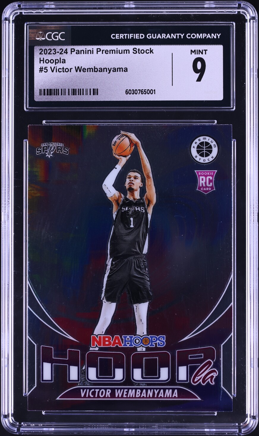 2023 Panini Premium Stock Hoopla Victor Wembanyama ROOKIE #5 CGC 9 MINT