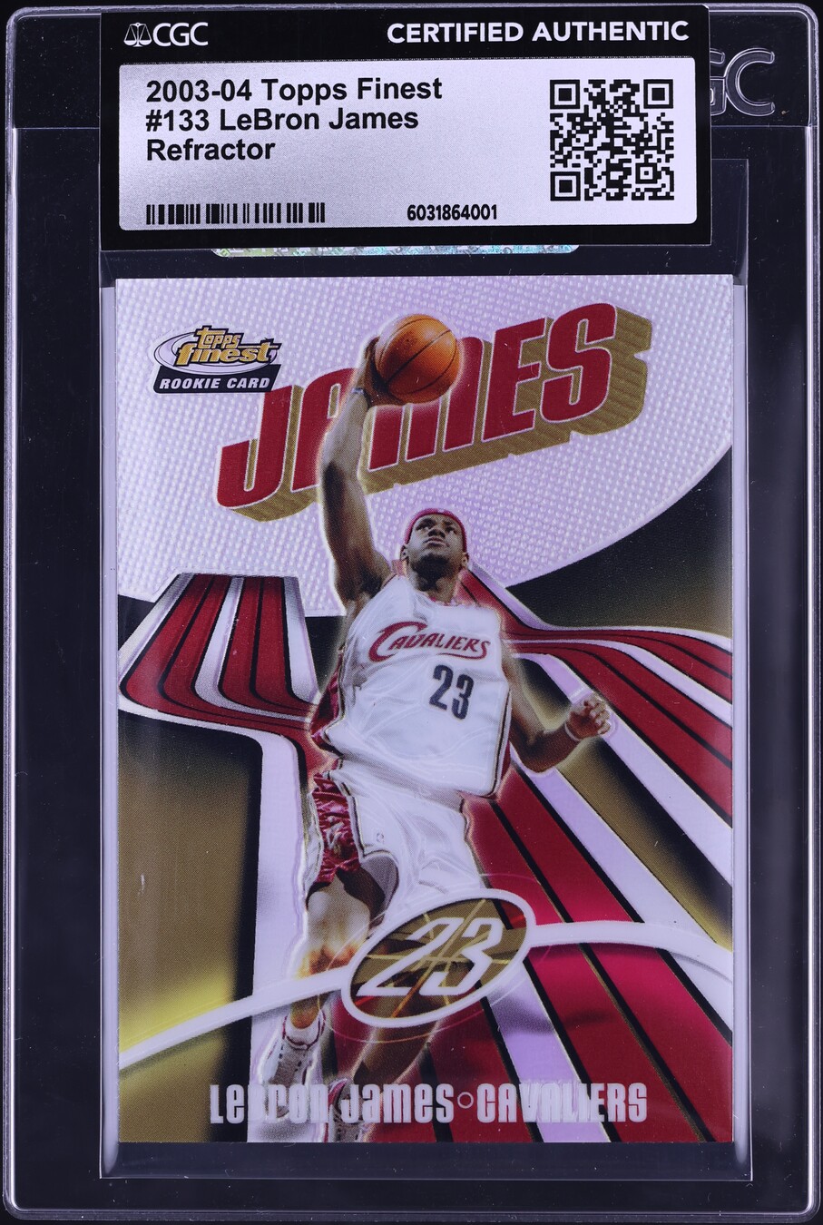 2003 Finest Refractor LeBron James ROOKIE /250 #133 CGC AUTH
