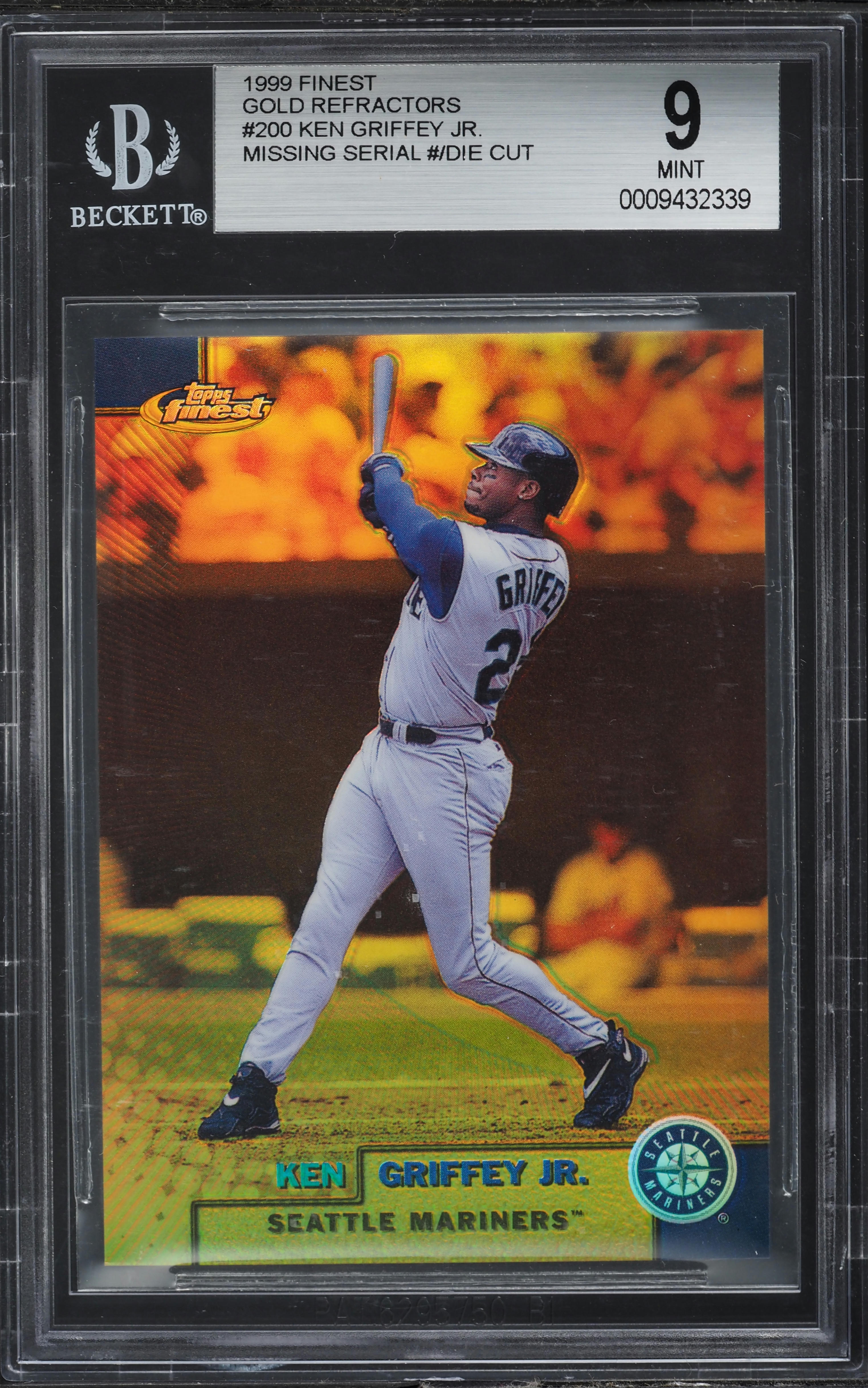 1999 Finest Gold Refractor Ken Griffey Jr. MISSING SERIAL #200 BGS