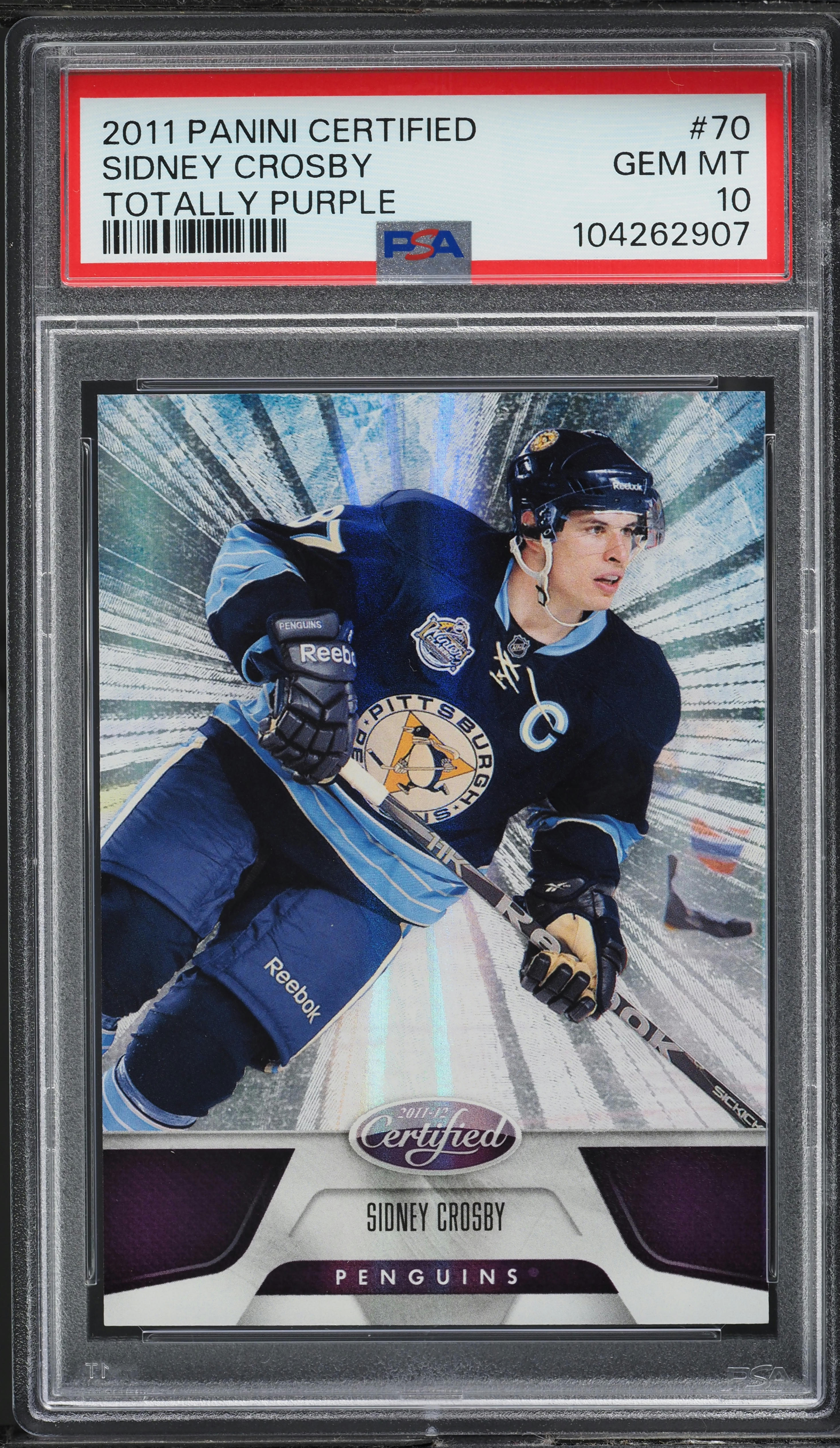 2011 Panini Certified Totally Purple Sidney Crosby 1/10 #70 PSA 10