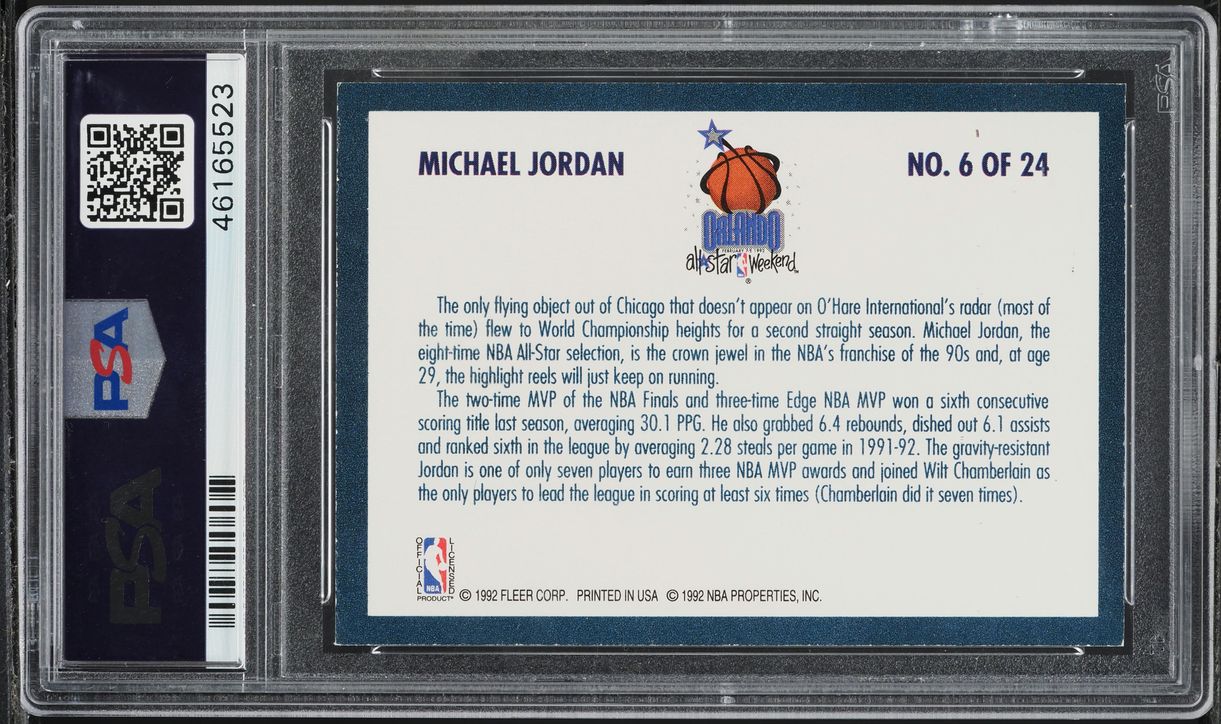 1992 Fleer All-Stars Michael Jordan #6 PSA 8.5 NM-MT+