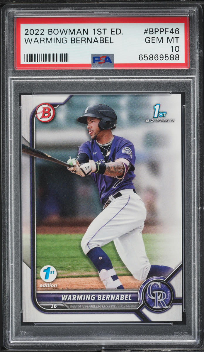 2022 Bowman 1st Edition Warming Bernabel PROSPECT #BPPF-46 PSA 10 GEM MINT