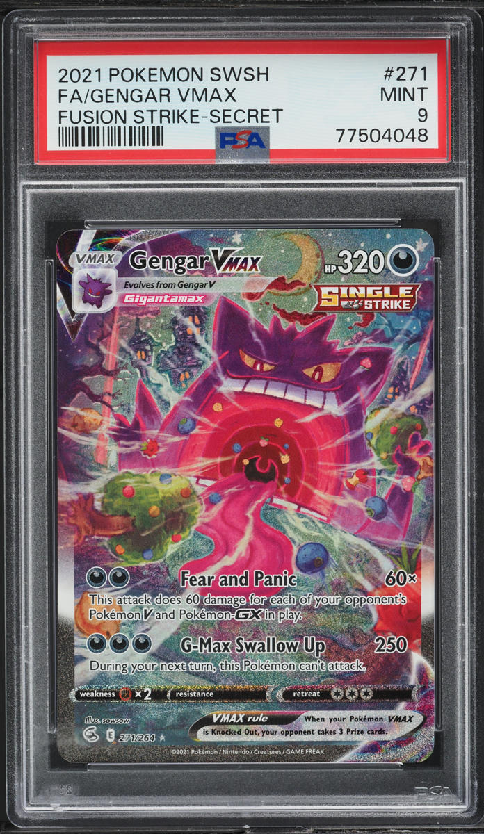 2021 Pokemon Sword & Shield Fusion Strike Secret Alt Art Gengar VMAX #271  PSA 9 on Fanatics Collect