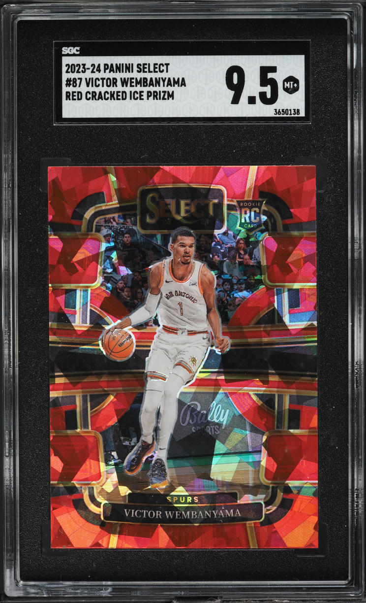 2023 Select Concourse Red Cracked Ice Prizm Victor Wembanyama ROOKIE #87 SGC 9.5