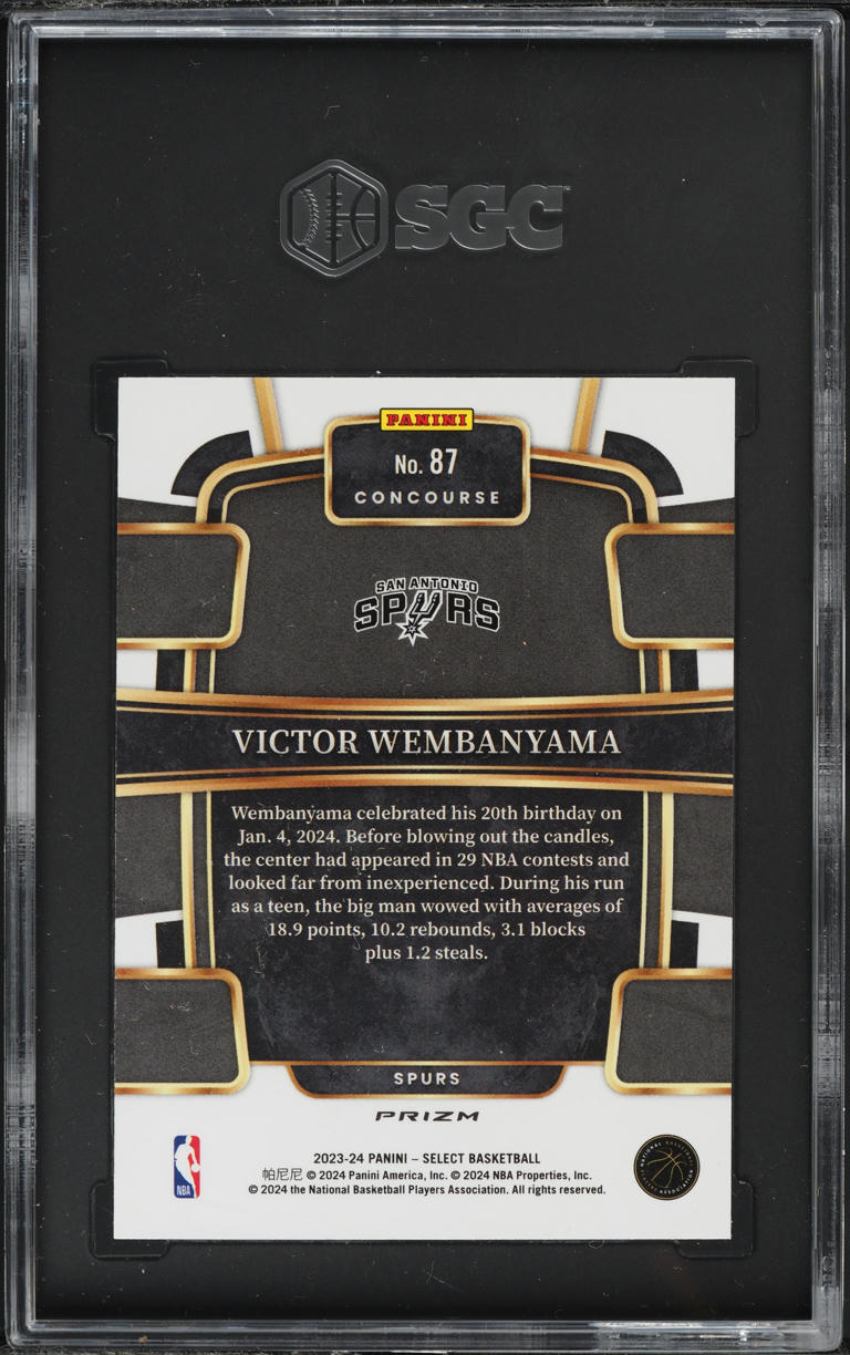 2023 Select Concourse Red Cracked Ice Prizm Victor Wembanyama ROOKIE #87 SGC 9.5
