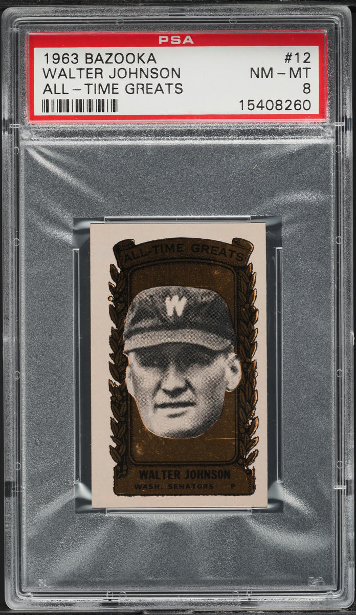 1963 Bazooka Walter Johnson ALL-TIME GREATS #12 PSA 8 NM-MT