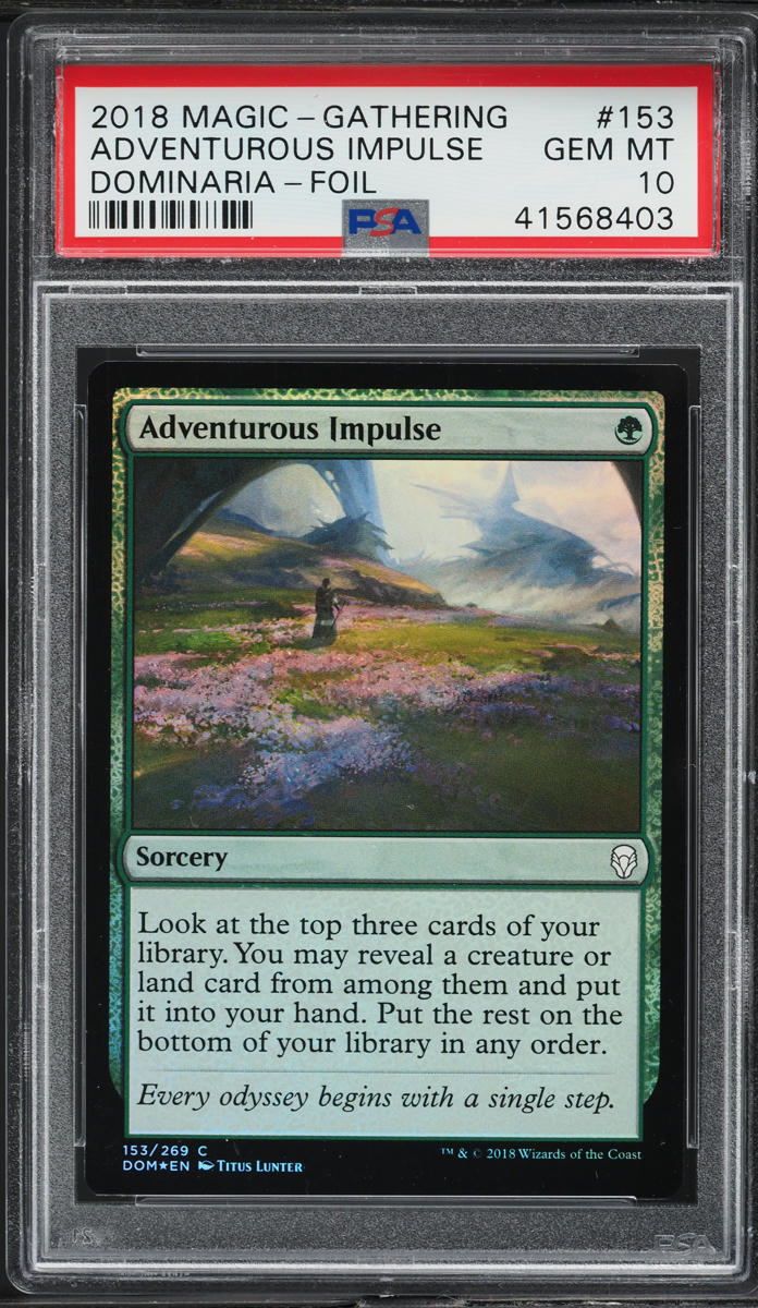 2018 Magic The Gathering MTG Dominaria Foil Adventurous Impulse PSA 10 GEM MINT on Fanatics Collect 2018 Magic The Gathering MTG Dominaria Foil Adventurous Impulse PSA 10 GEM MINT on Fanatics Collect
