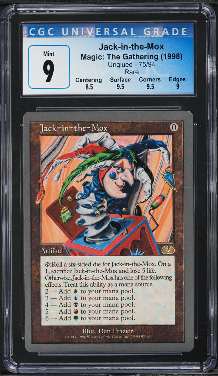 1998 Magic The Gathering MTG Unglued Jack-In-The-Mox #75 CGC 9 MINT