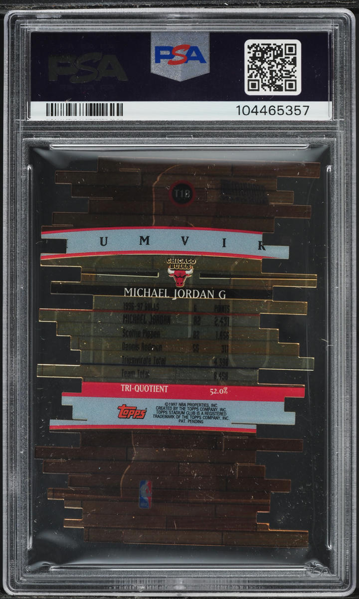 1997 Stadium Club Triumvirate Illuminator Michael Jordan #T1B PSA 9 MINT