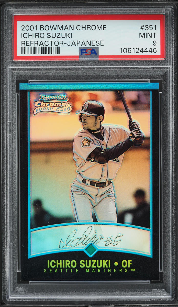 2001 Bowman Chrome Japanese Refractor Ichiro Suzuki ROOKIE #351 PSA 9 MINT