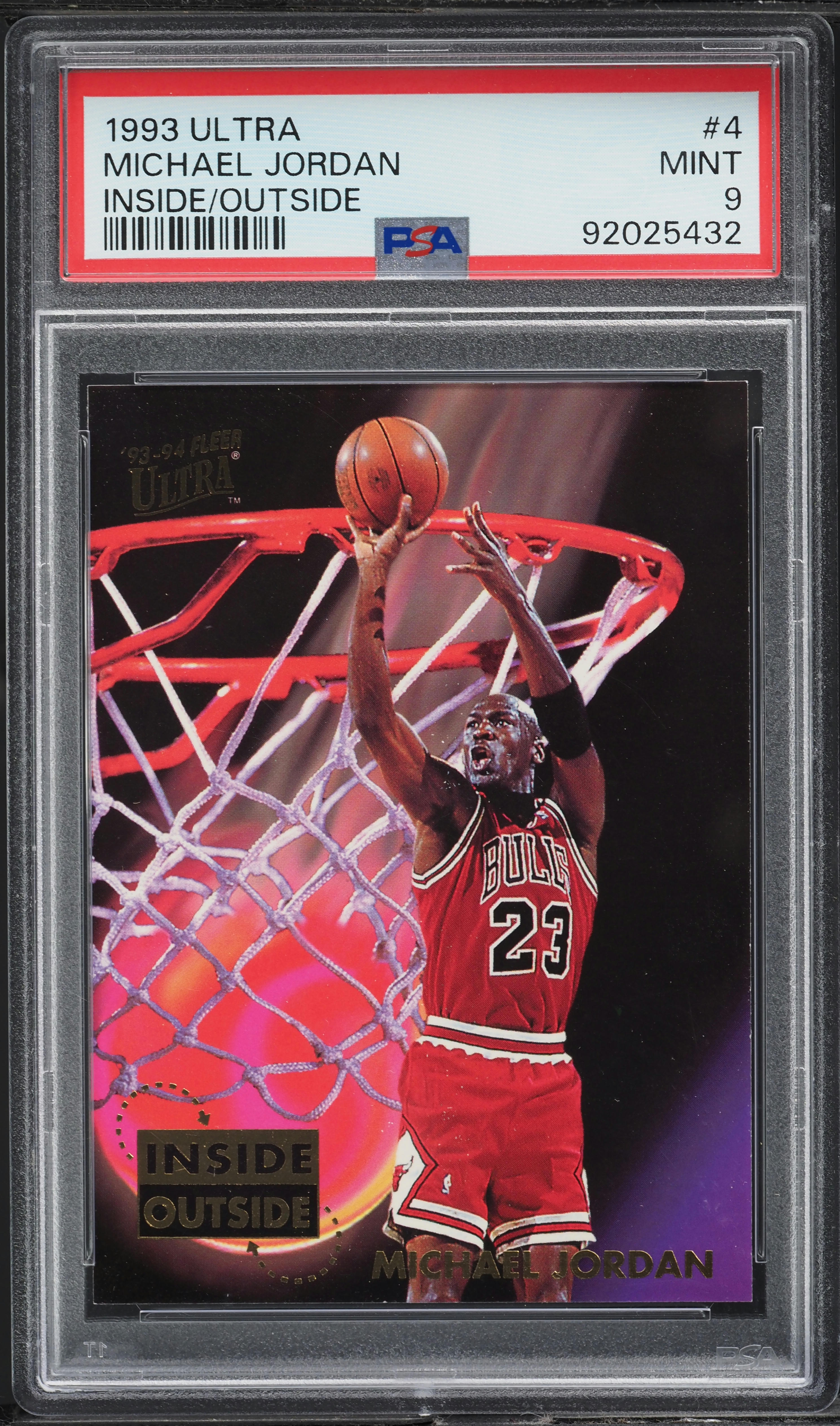 1993 Ultra Basketball Inside Outside Michael Jordan #4 PSA 9 MINT