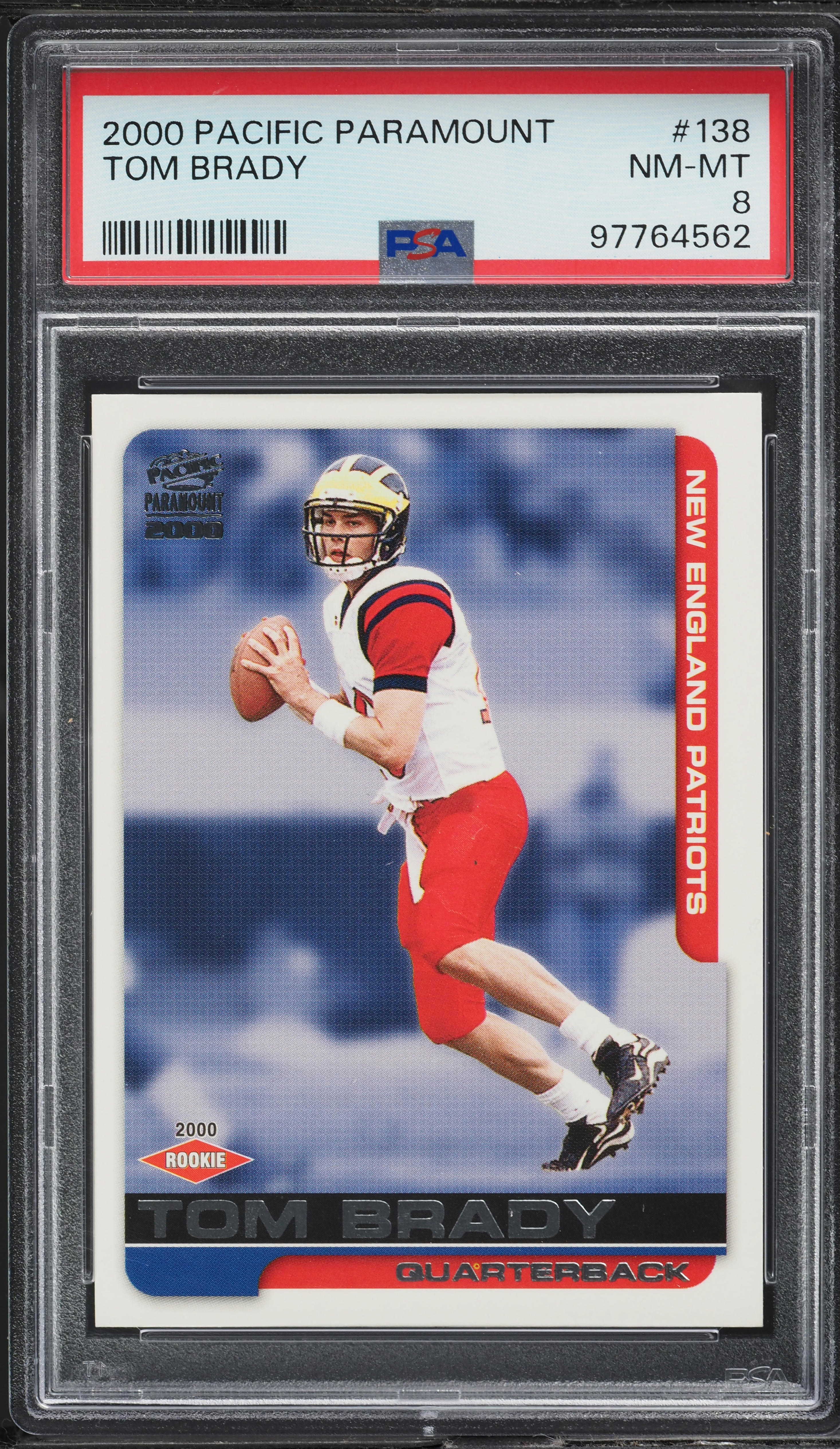 2000 Pacific Paramount Tom Brady ROOKIE #138 PSA 8 NM-MT on