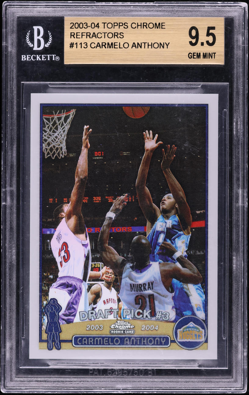 2003 Topps Chrome Refractor Carmelo Anthony ROOKIE #113 BGS 9.5 GEM MINT