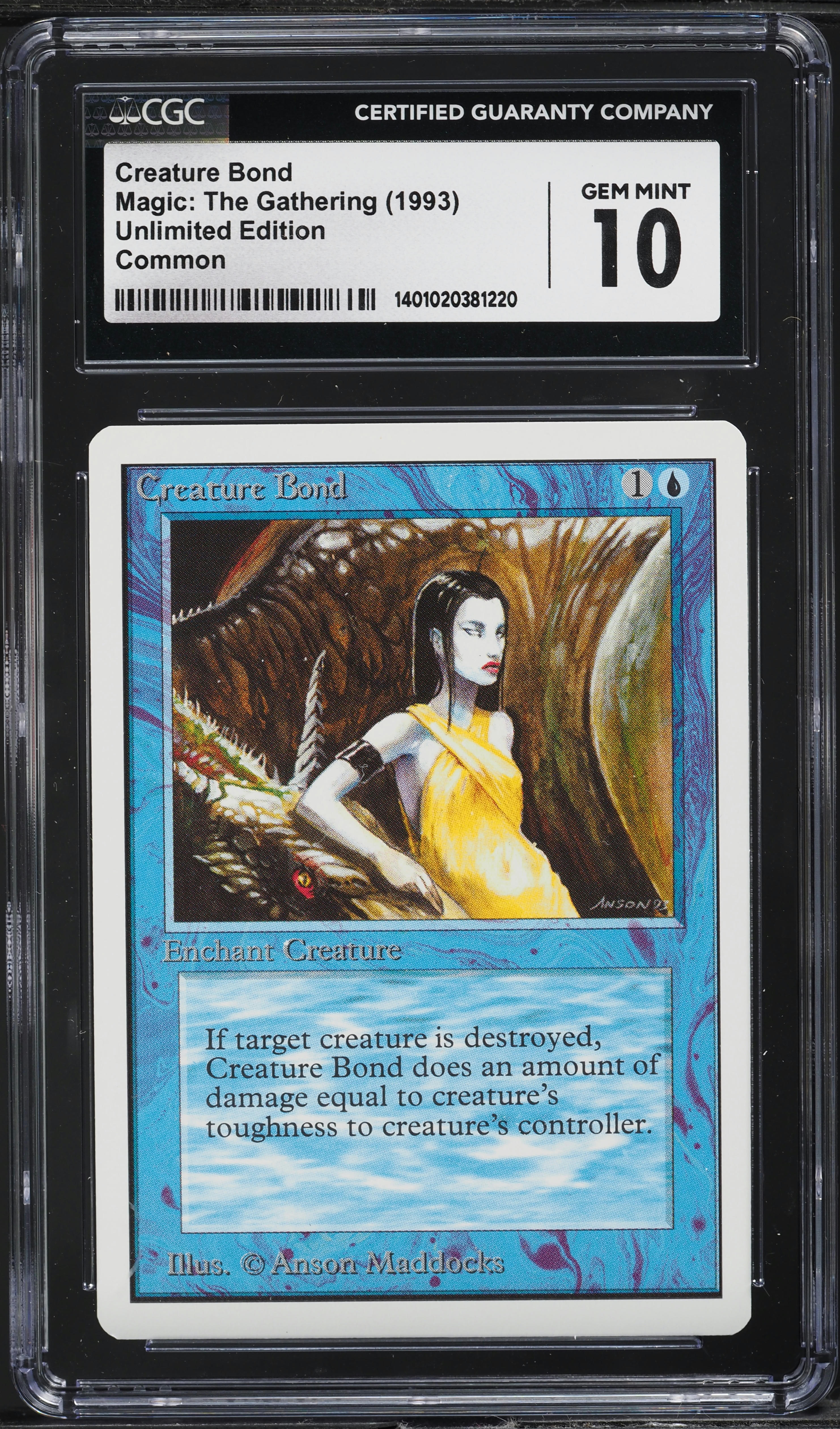 1993 Magic The Gathering MTG Unlimited Creature Bond CGC 10 GEM