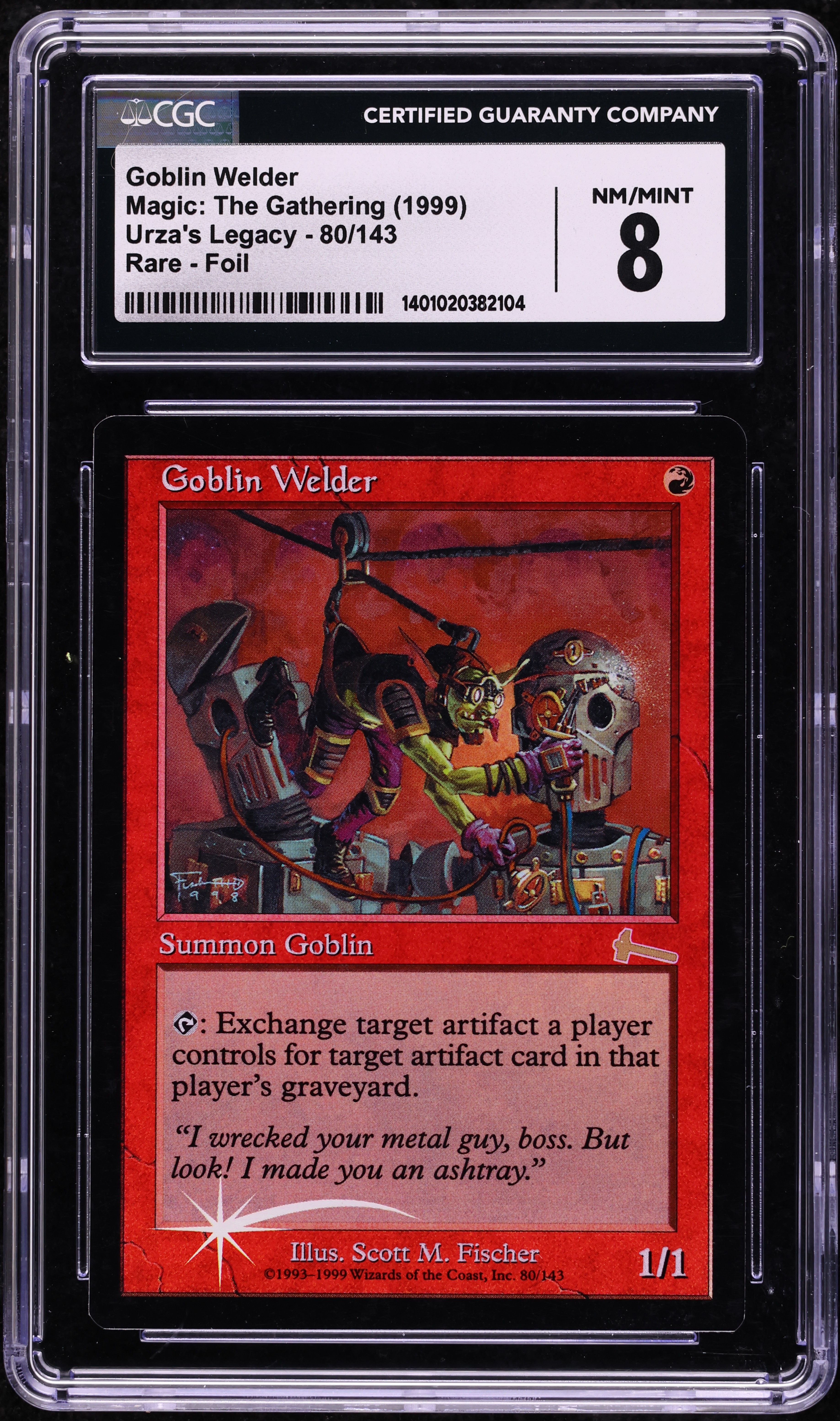 1999 Magic: The Gathering Urza's Legacy Foil Goblin Welder #80 CGC