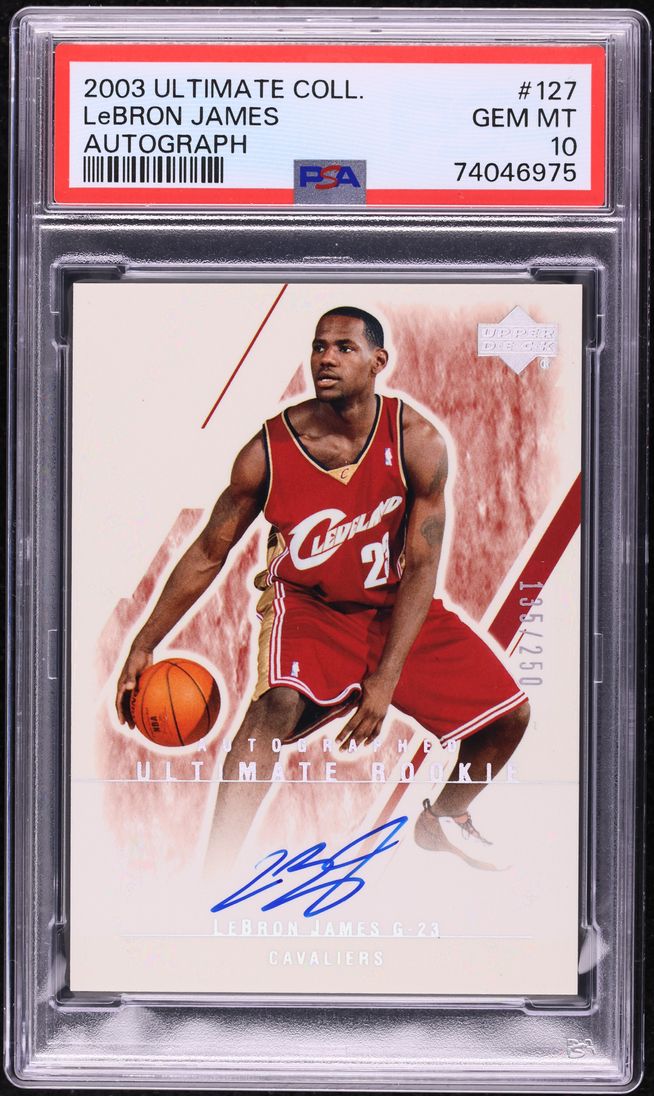2003 Ultimate Collection LeBron James ROOKIE AUTO /250 #127 PSA 10 GEM MINT