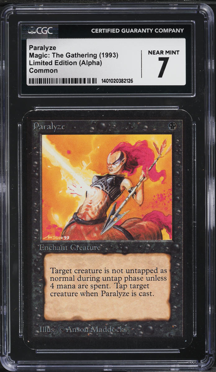 1993 Magic The Gathering MTG Alpha Paralyze CGC 7 NRMT