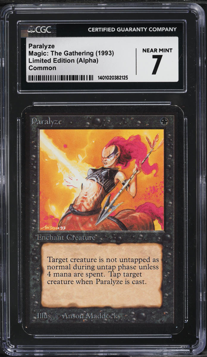 1993 Magic The Gathering MTG Alpha Paralyze CGC 7 NRMT