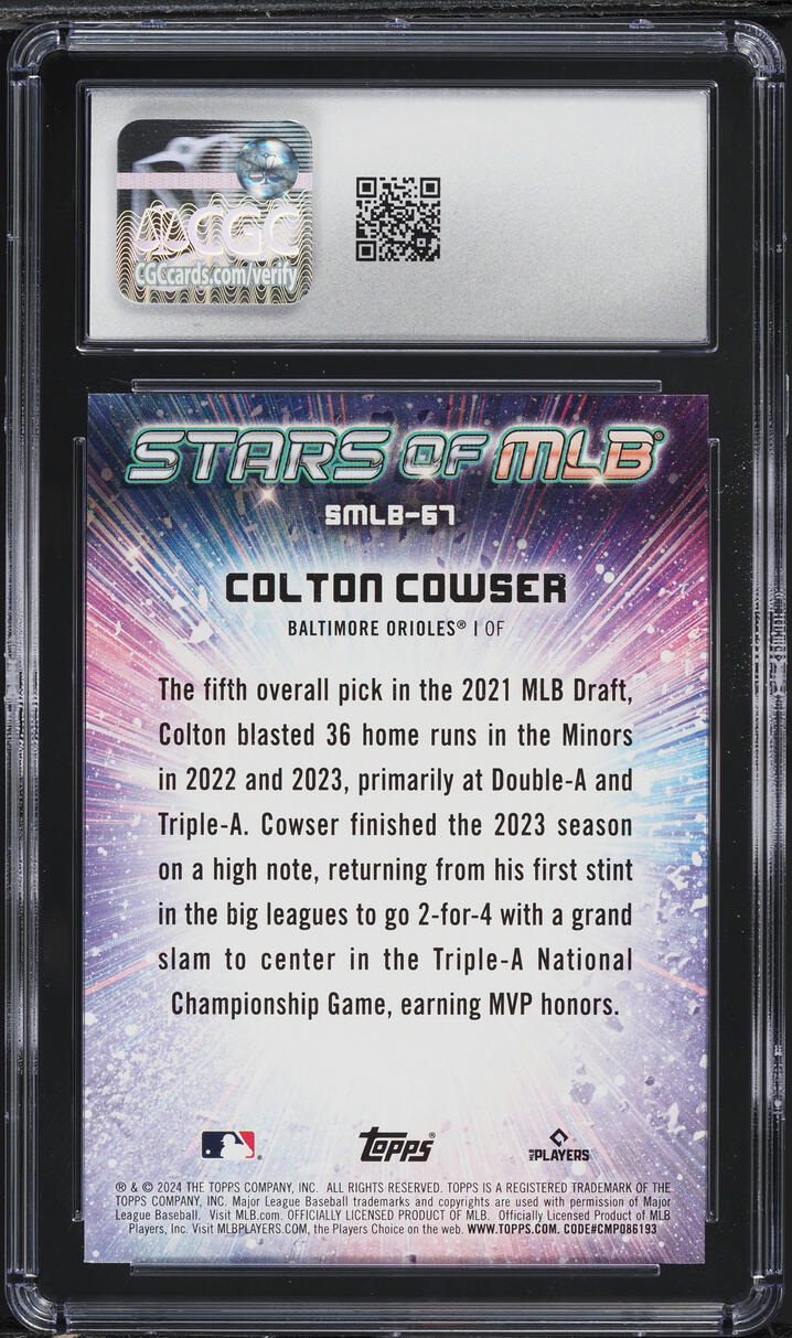 2024 Topps Update Stars Of MLB Colton Cowser ROOKIE #SMLB-67 CGC 10 GEM MINT