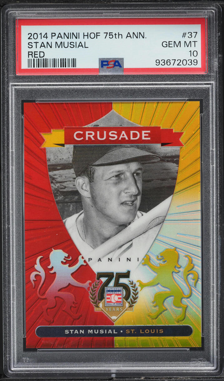 2014 Panini Hall Of Fame 75th Anniversary Red Stan Musial /75 #37 PSA 10 GEM