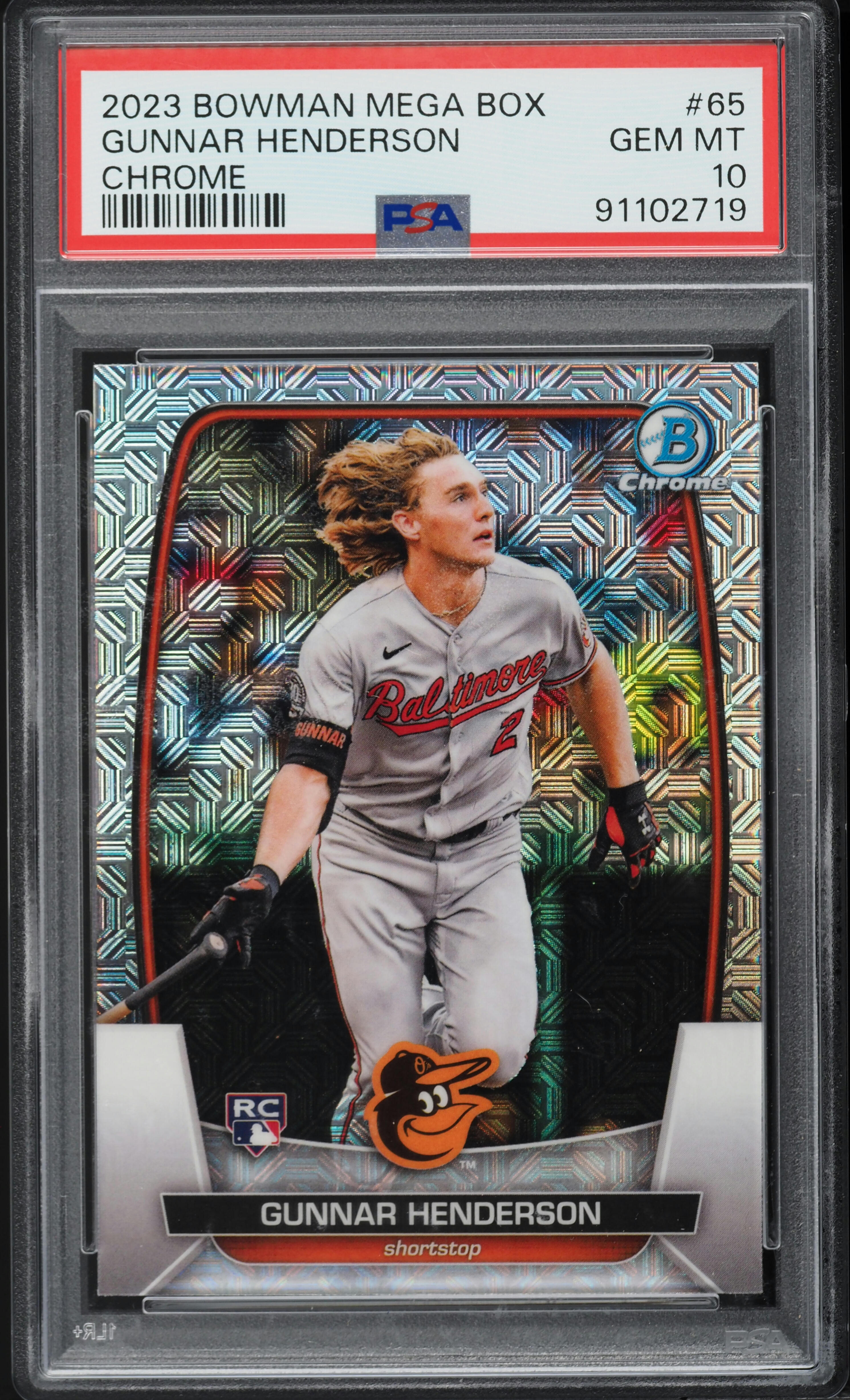 2023 Bowman Chrome Mega Box Gunnar Henderson ROOKIE #65 PSA 10 GEM