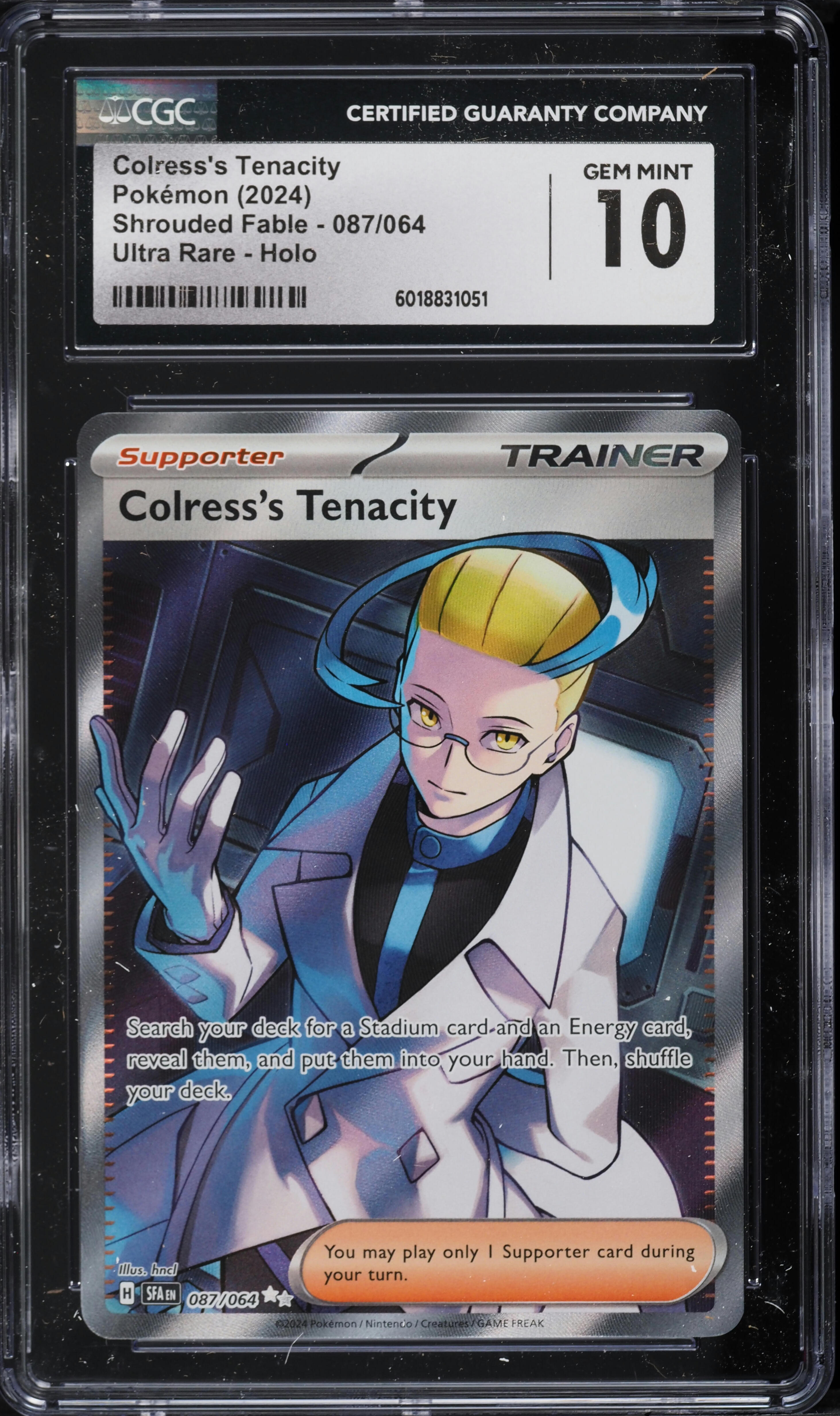 2024 Pokemon SV Shrouded Fable Full Art Colress's Tenacity #87 CGC