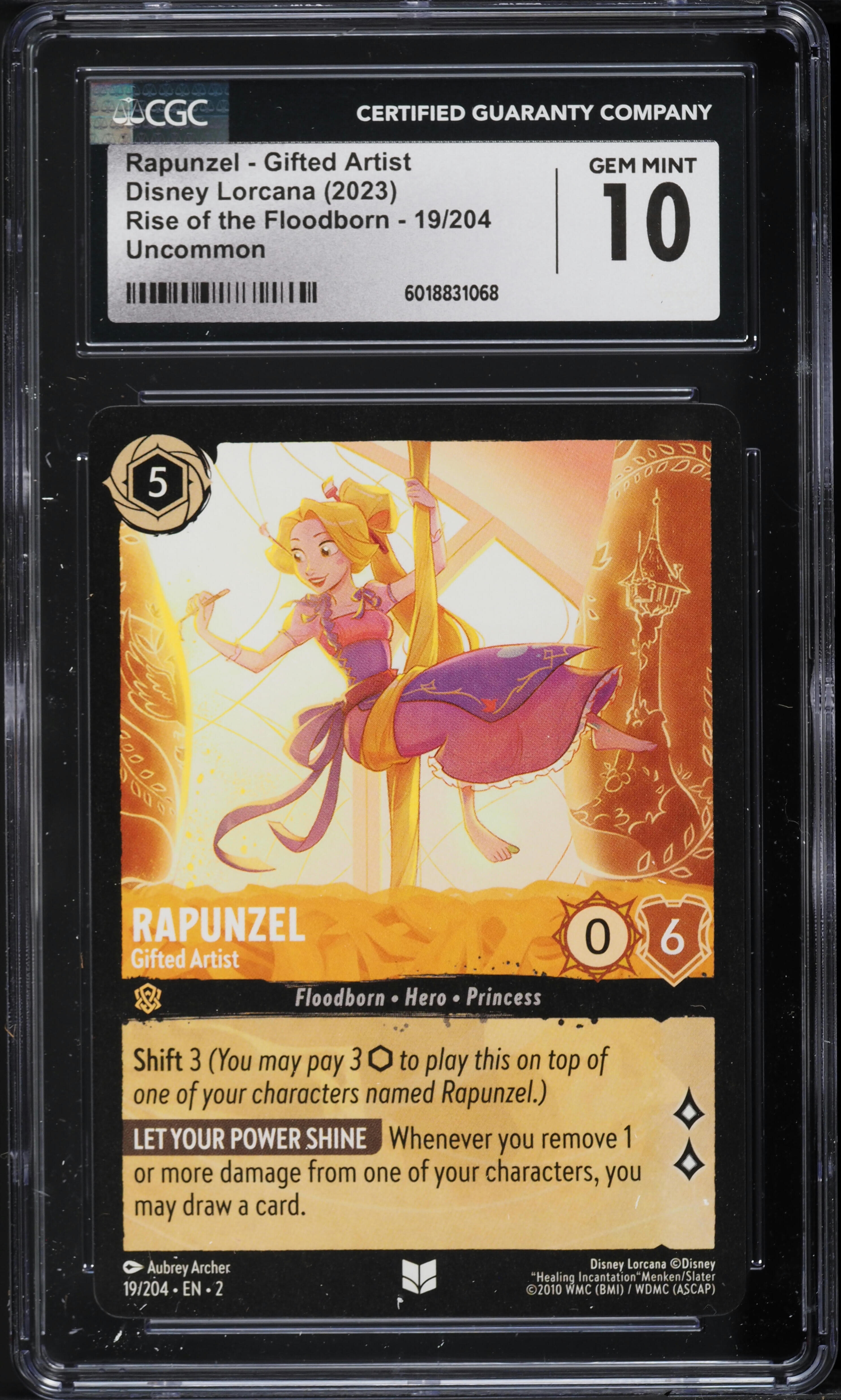 2023 Disney Lorcana Rise Of The Floodborn Rapunzel Gifted Artist