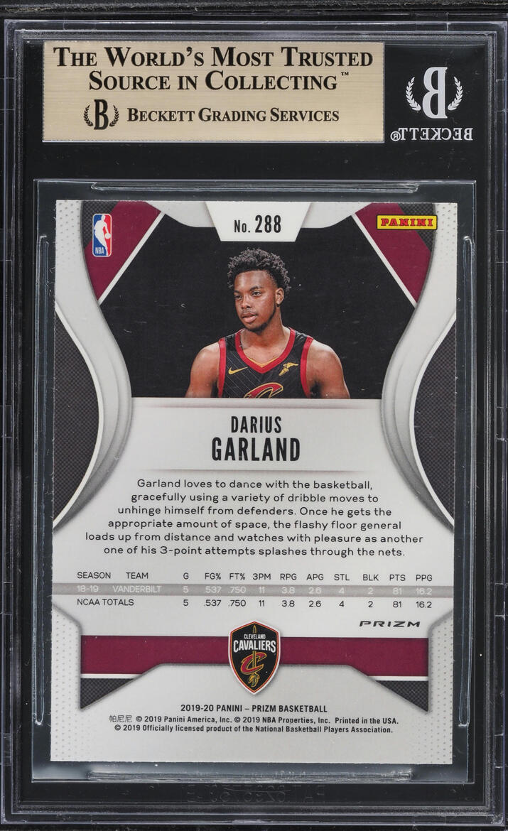 2019 Panini Prizm Silver Darius Garland ROOKIE #288 BGS 9.5 GEM MINT