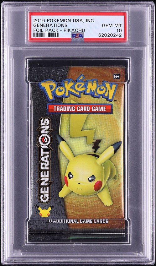 2016 Pokemon XY Generations Pikachu Art Booster Pack PSA 10 GEM