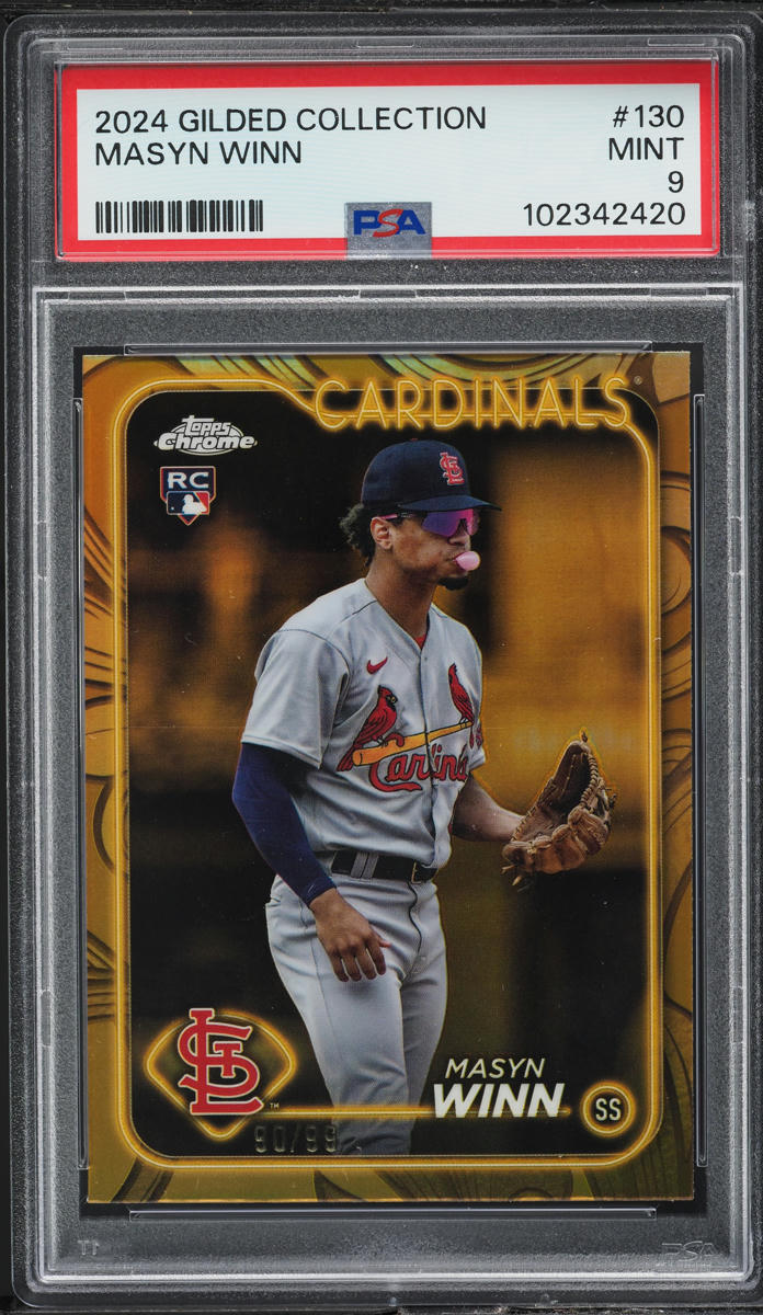 2024 Topps Chrome Gilded Collection Masyn Winn ROOKIE /99 #130 PSA 9 MINT