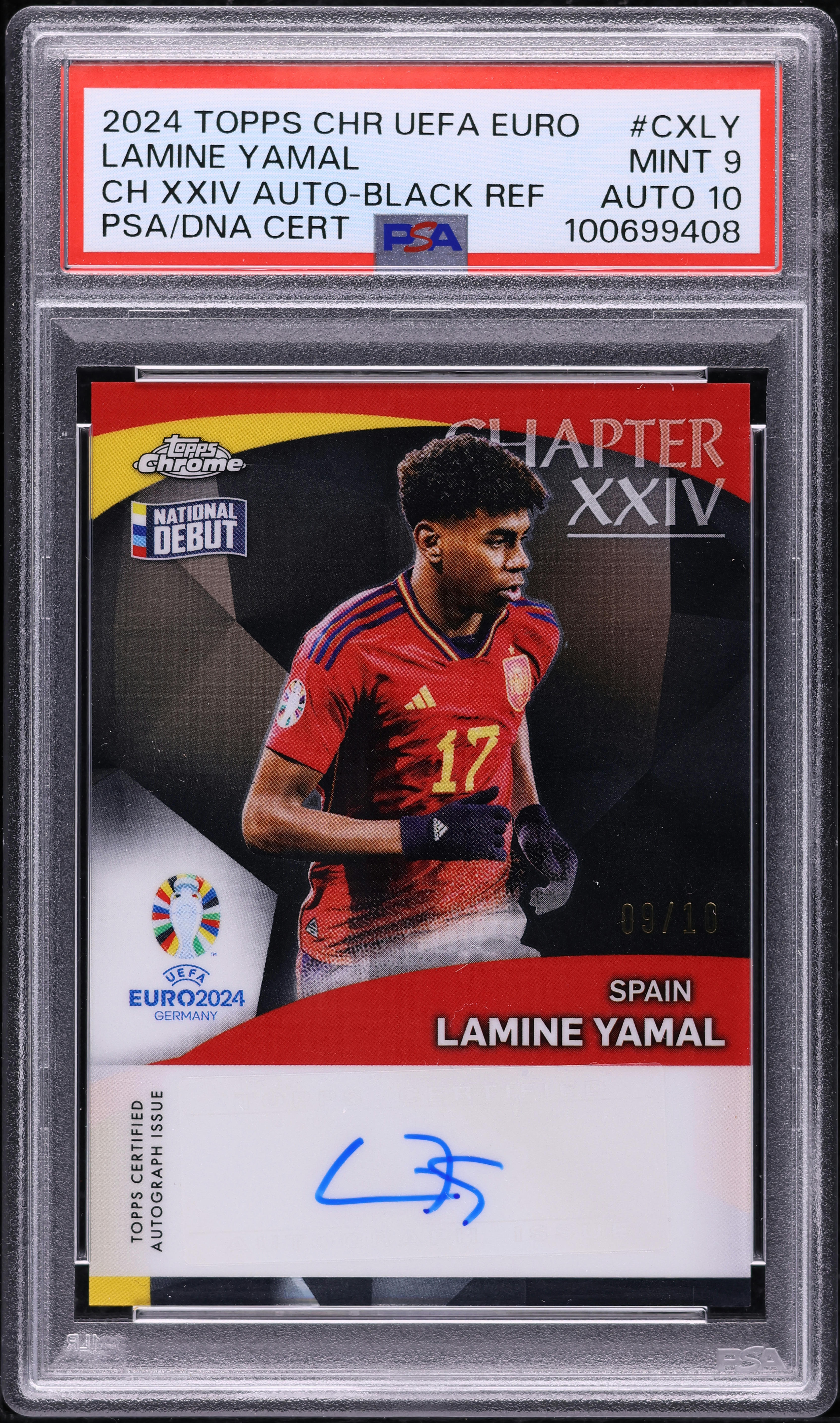 2024 Topps Chrome UEFA Chapter XXIV Black Ref Lamine Yamal AUTO