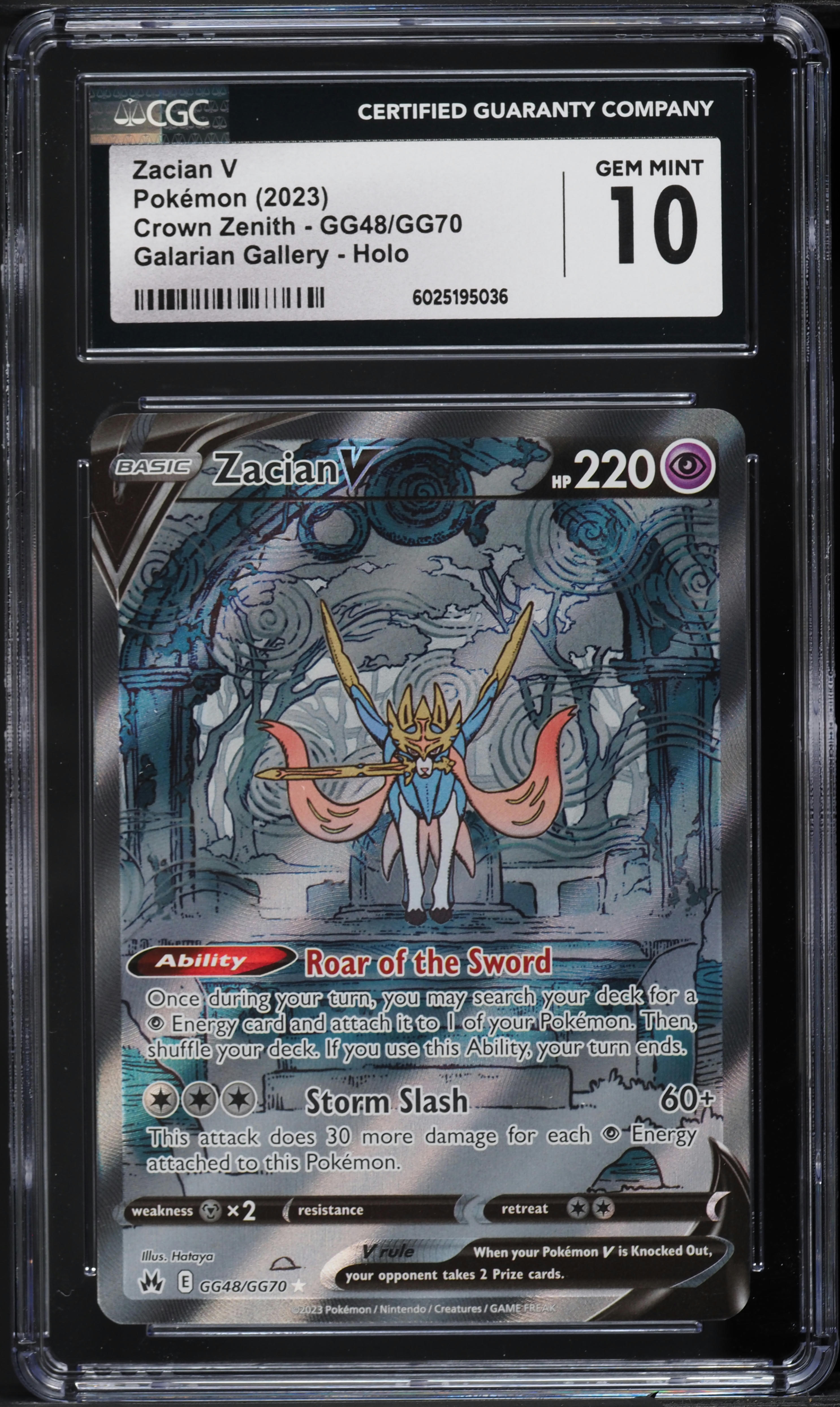 2023 Pokemon Sword & Shield Crown Zenith Alt Art Zacian V #GG48