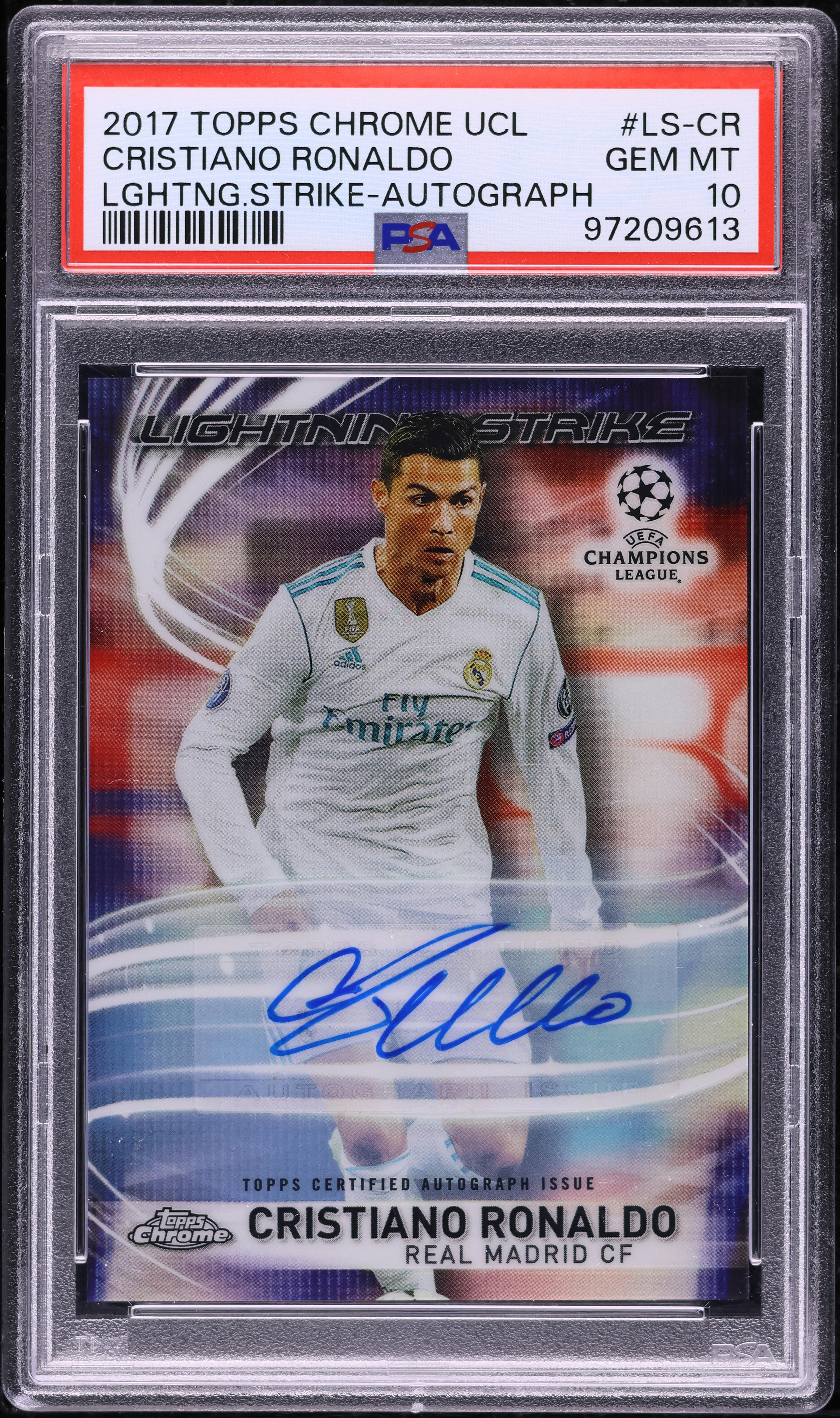 2017 Topps Chrome UEFA CL Lightning Strike Cristiano Ronaldo AUTO