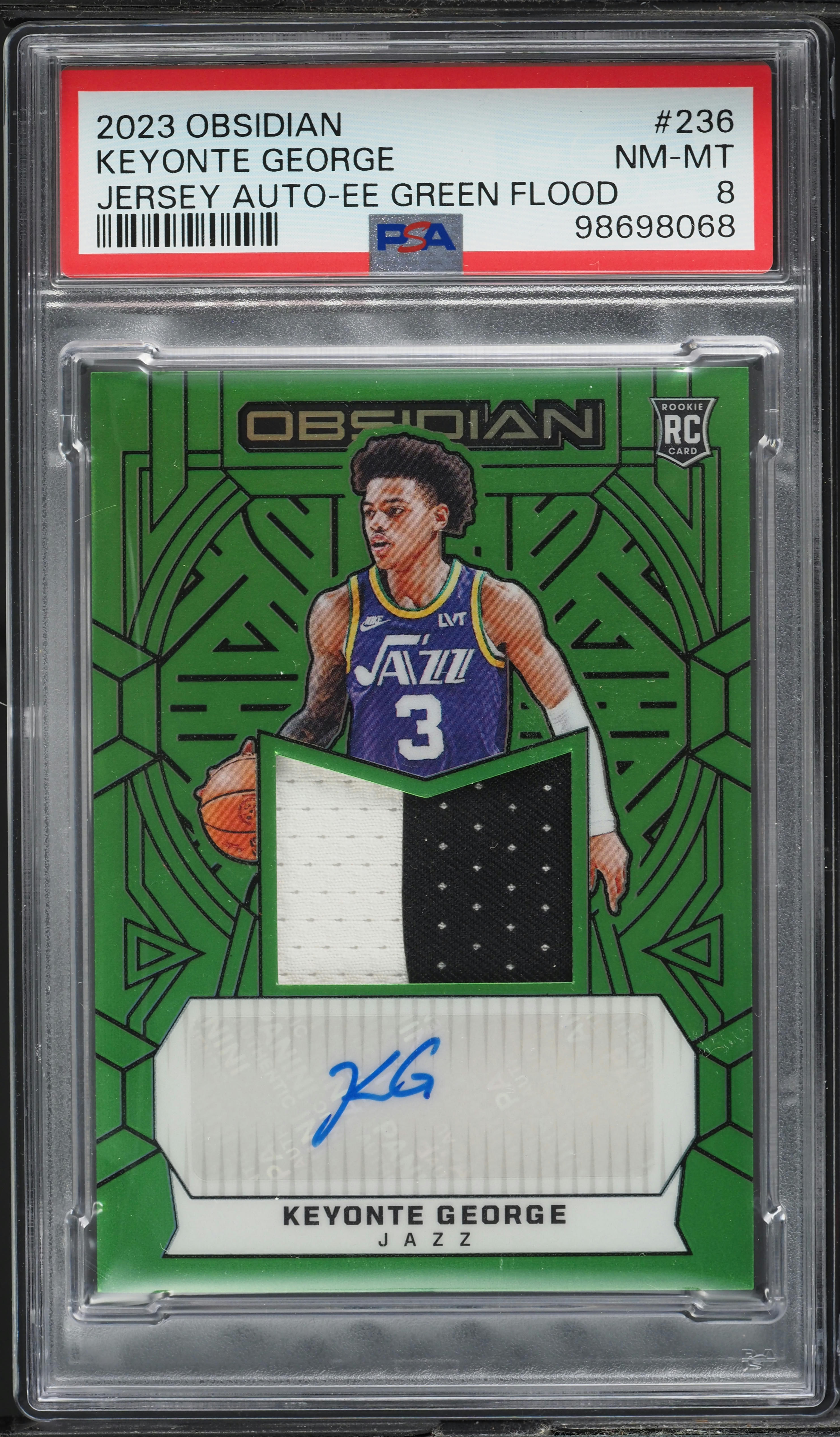 2023 Panini Obsidian Electric Etch Green Flood Keyonte George 